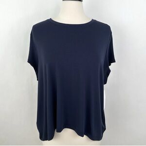 NWT Athleta With Ease Tee.  Navy.  Size 1X.